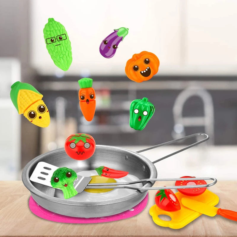 Kitchen Set Pretend Play Simulated Kitchen Toy Children Role Playset Cooking Set Educational Gift for Kids Girls Boy