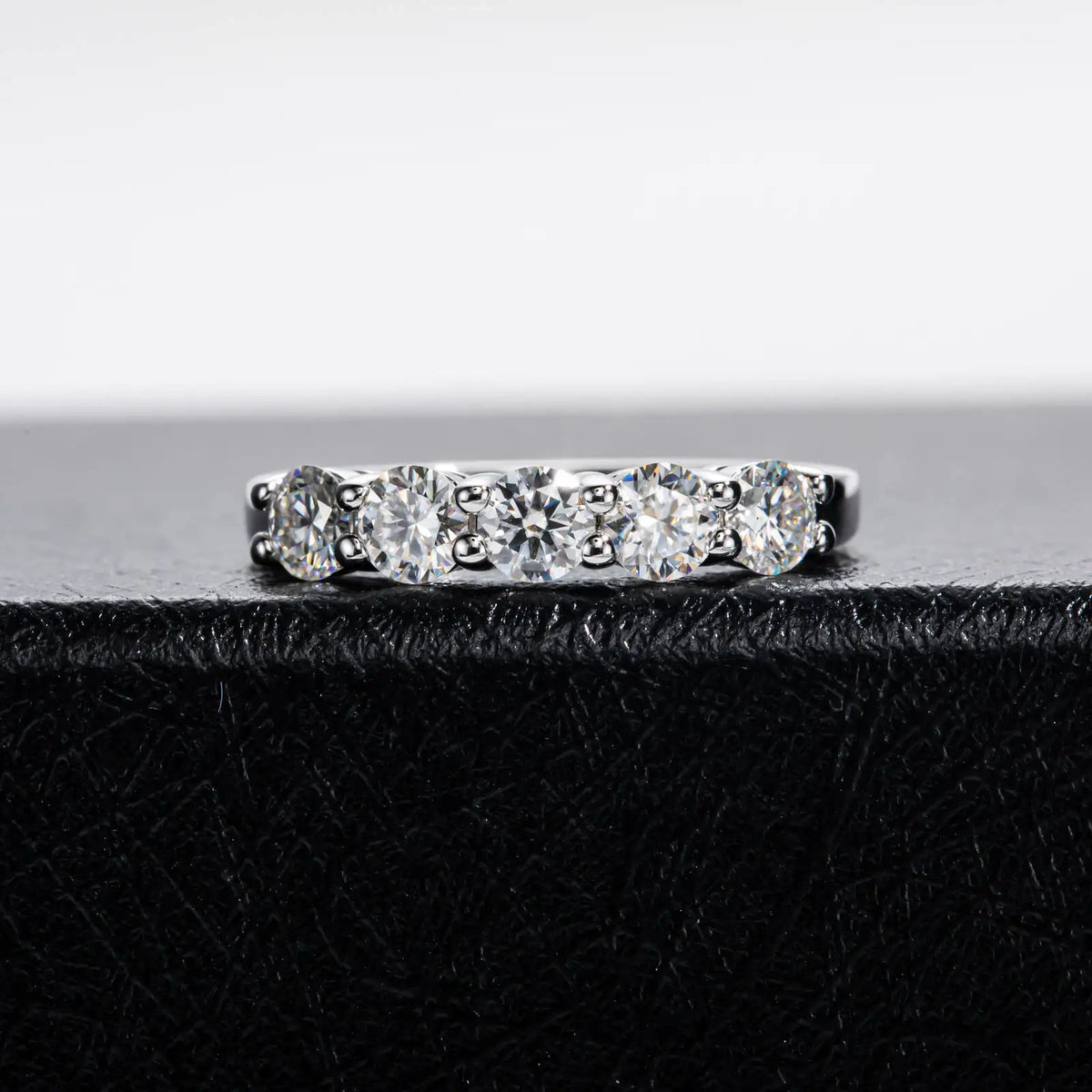TY White Gold D Color 4mm Moissanite Ring For Women 925 Silver 1.5CT Stone Match Dia Wedding Band Bride S Sterling Sier