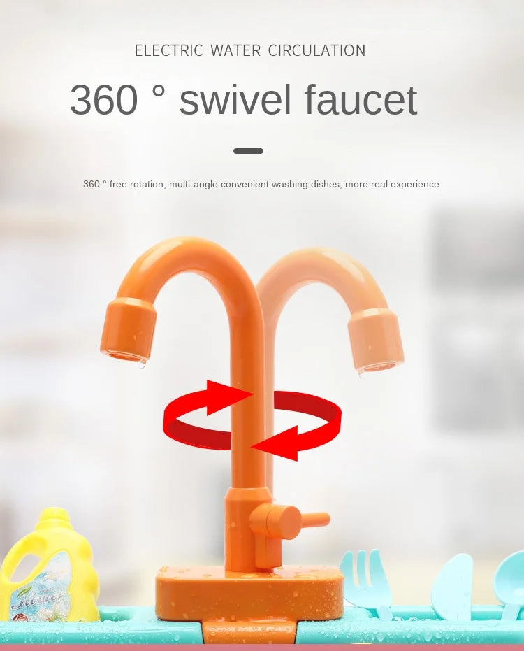 Kitchen Toy Plastic Dish Wash Sink Set Children Simulation Pretend Role Play Housework Kit Early Educational Toys for Children