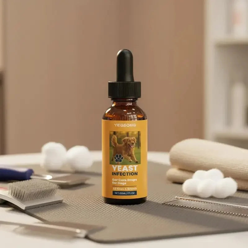 60ml Pet Ear Drops Dissolve Ear Wax Odor Remover Anti Itching Natural Non Irritating Hypoallergenic Ear Cleaner For Dogs