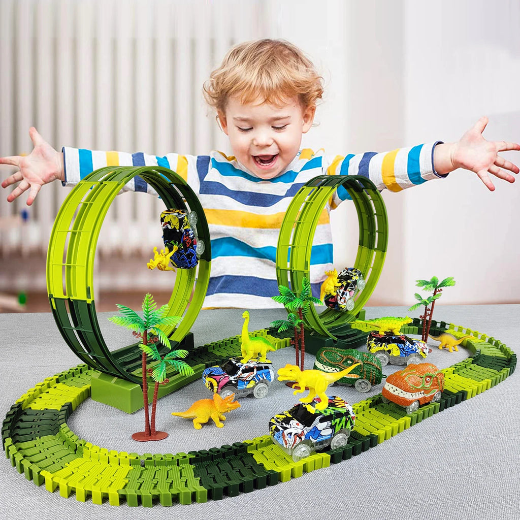 Magical Climbing Race Track Car Toy Vehicle LED Light Electronics Car Tracks Toy Parts Car for Children Boys Gilrs Birthday Gift