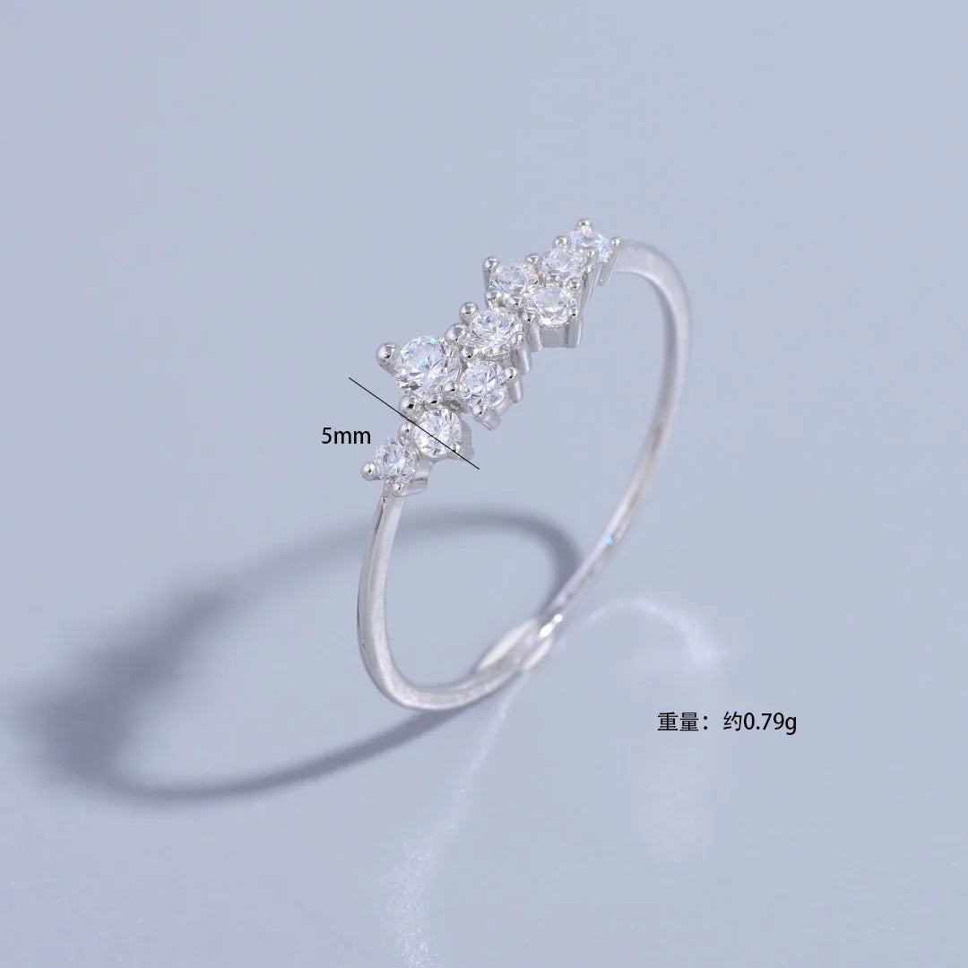 S925 Sterling Silver French Luxury Zircon Ring for Women,Simple Fashionable Jewelry Gifts Accessories Wholesale Dropshipping