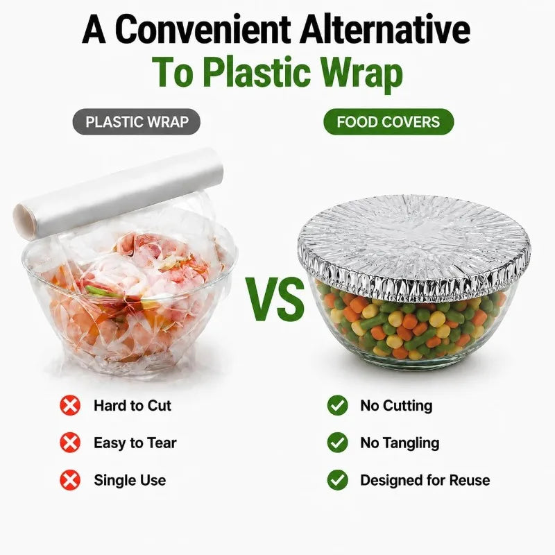 Aluminum Foil Keep Warm Covers Dining Table Food Preservation Cover Microwave Oven Heating Waterproof Oil Proof Kitchen Tools
