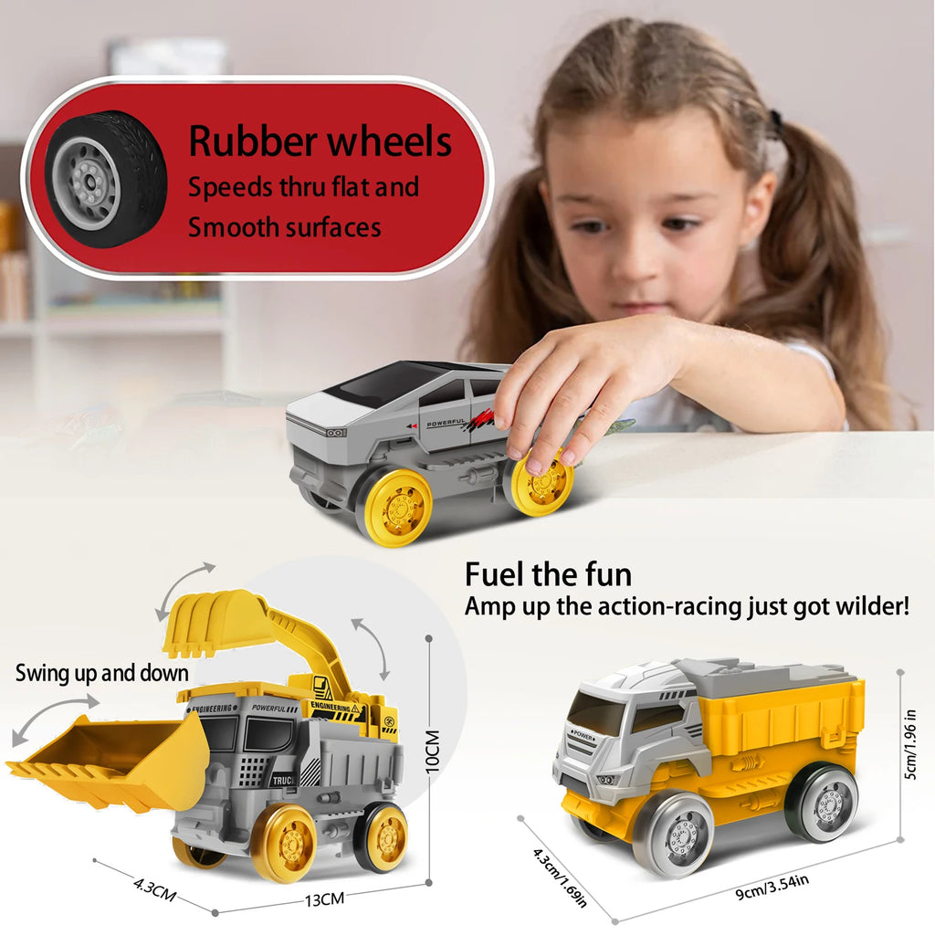 Electric Dinosaur Track Train for Kids - Magic Climbing Engineering Car Puzzle Toy Anti-Gravity Boys Gift