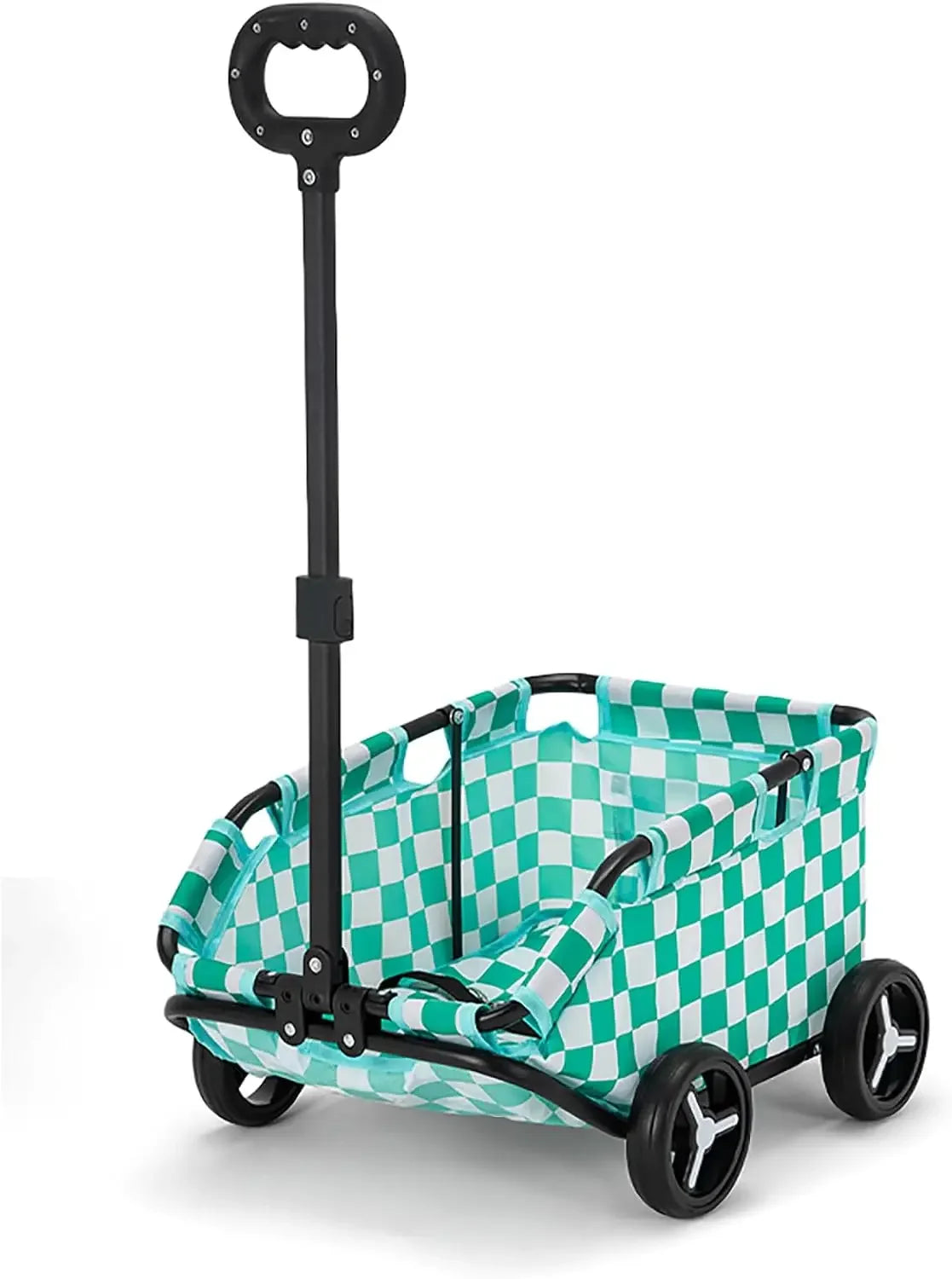 Lightweight Foldable Pet Stroller 4 Wheels Small Dog Handcart Comfortable Handlebars Foldable Dog Stroller for Small Cats & Dogs