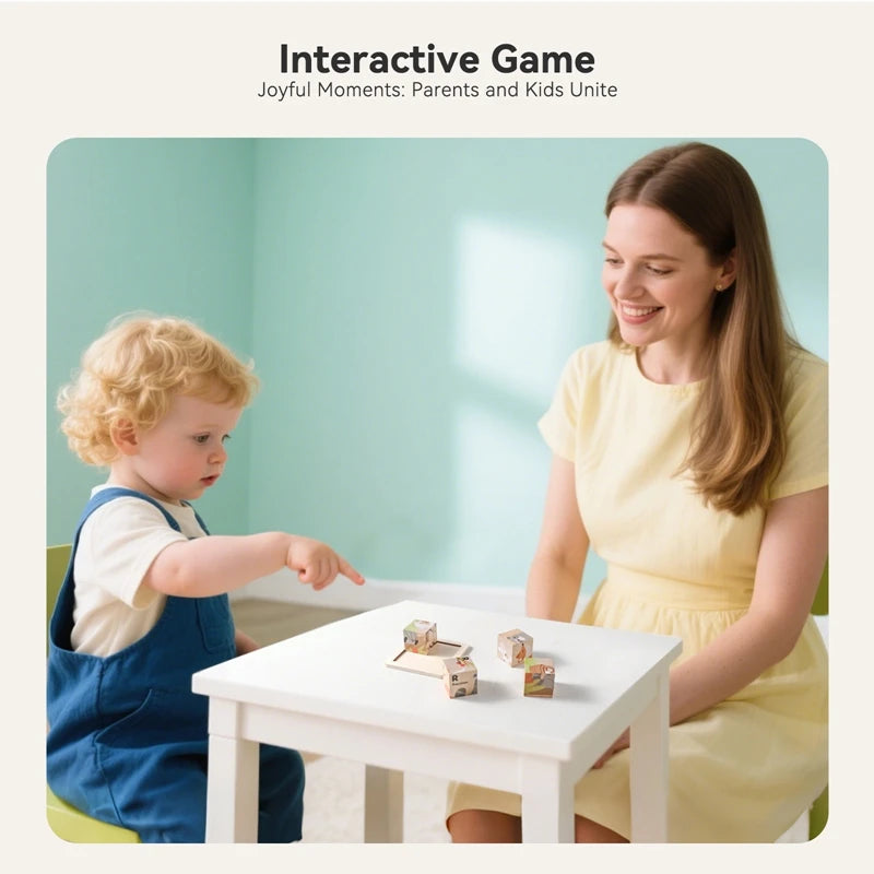 Baby Wooden Blocks Toy Children Six Side Cube Jigsaw Puzzles Game Animal Traffic Cognize Early Learning Educational Toy Kid Gift
