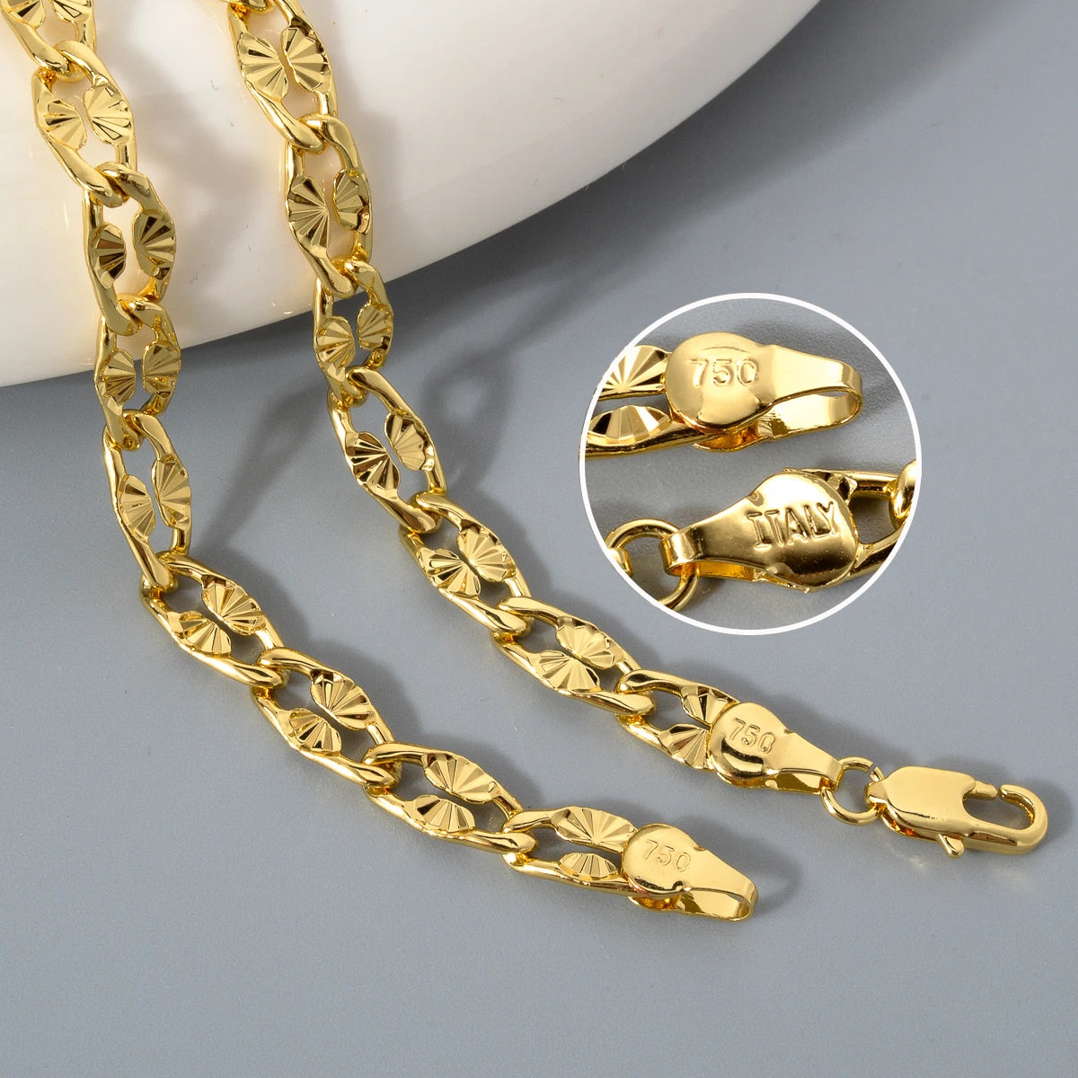 Sunny Jewelry Fashion Copper Chain Necklace Gold Plated For Women Man Daily Wear Party Wedding Engagement Jewelry Gift