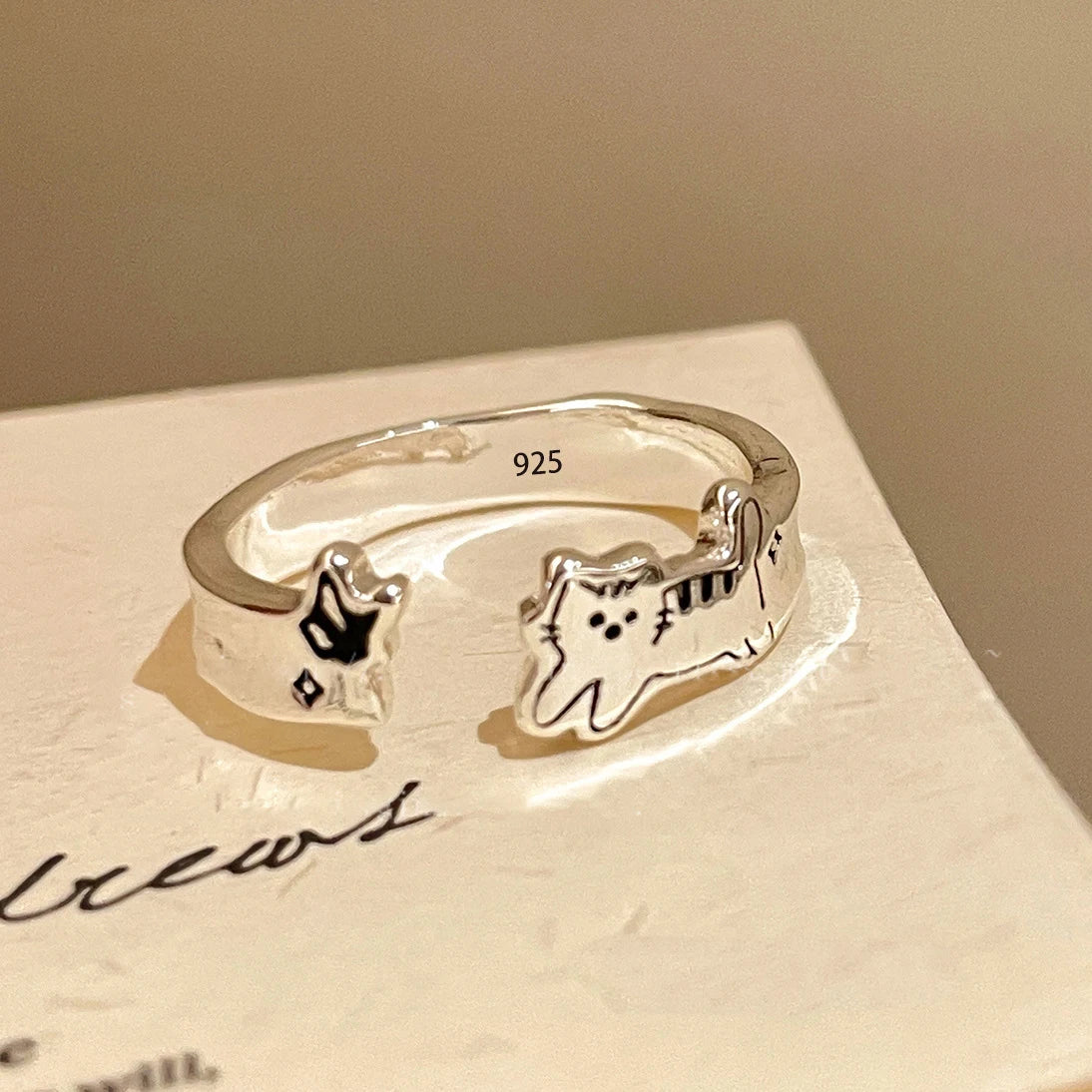 Sam Panda 925 Sterling Rings for Women Fashion Geometric Handmade Irregular Gold Star Ring Simple Fine Jelwery  Christmas Gift