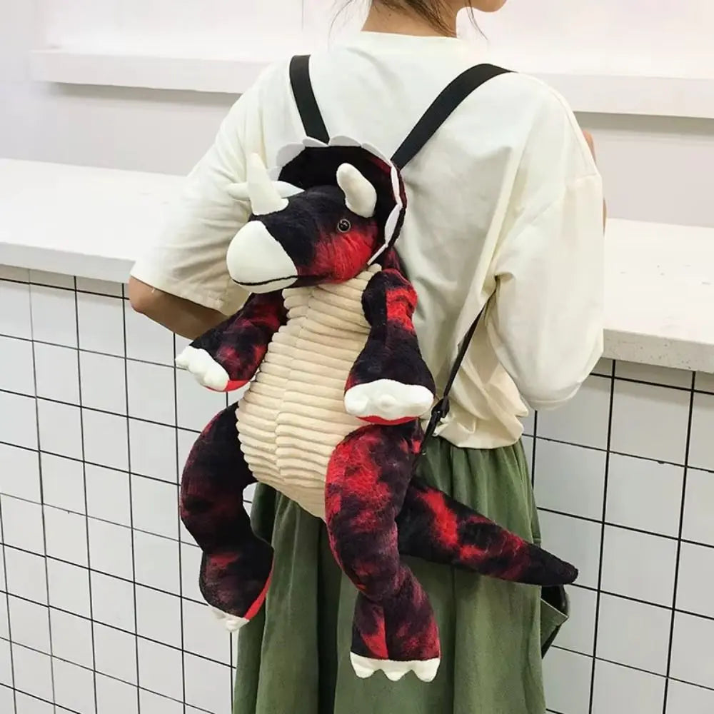 Creative Cartoon Dinosaur Backpack Simulation Dinosaur Large Capacity Plush Dinosaur Doll Adjustable Straps 40cm