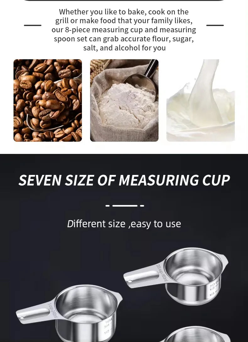 stainless steel measuring cup and spoon  Teaspoon measuring tools for cooking and baking