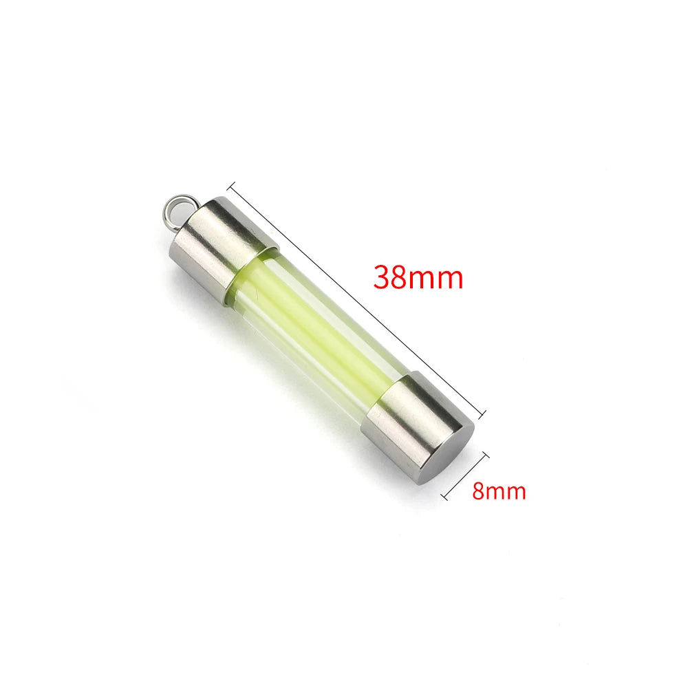 Outdoor signal light luminous tube pendant edc keychain luminous pendant stainless steel glass material luminous pendant
