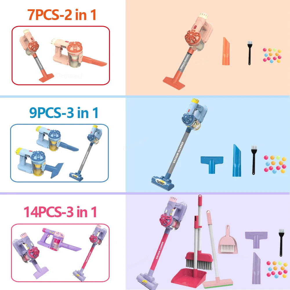 Kids Vacuum Cleaner Toy Realistic Pretend Play for Toddlers To Learn Cleaning Housekeeping Educational Toys for Boys Girls Gifts