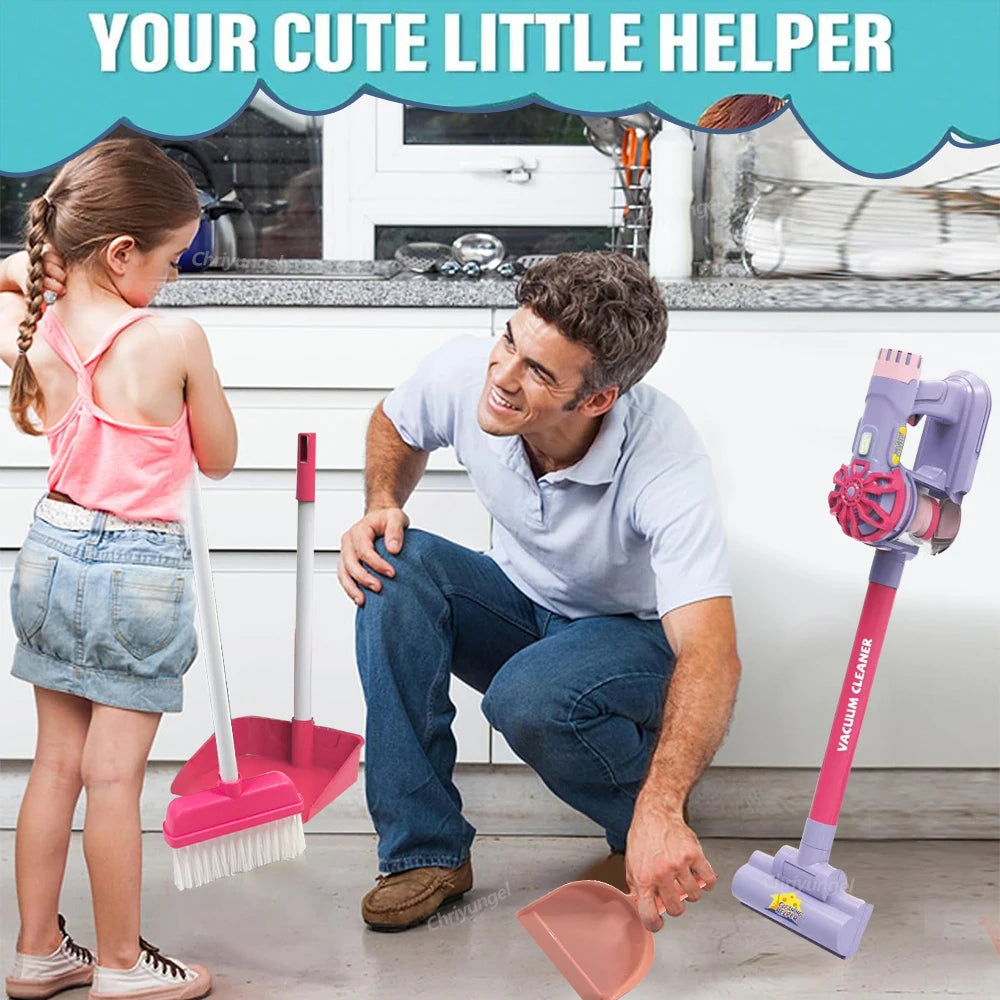 Kids Vacuum Cleaner Toy Realistic Pretend Play for Toddlers To Learn Cleaning Housekeeping Educational Toys for Boys Girls Gifts