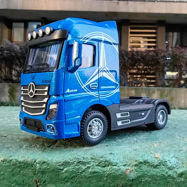 1/50 Alloy Diecast Truck Head Car Model Toys Simulation Engineering Transport Vehicle Pull Back Container Head Metal Toy for Boy