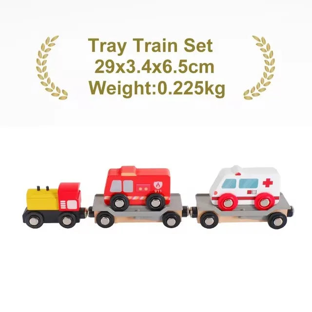 1pcs Magnetic Train Toys Wooden Train Locomotive Car Truck Railway Accessories Fit for Wooden Tracks Toys Gifts