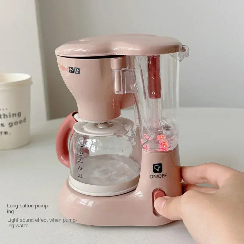 Mini Household Appliances Kitchen Toys Pretend Play Set with Coffee Maker Water Dispenser and Toaster for Kids Boys Girls Gifts
