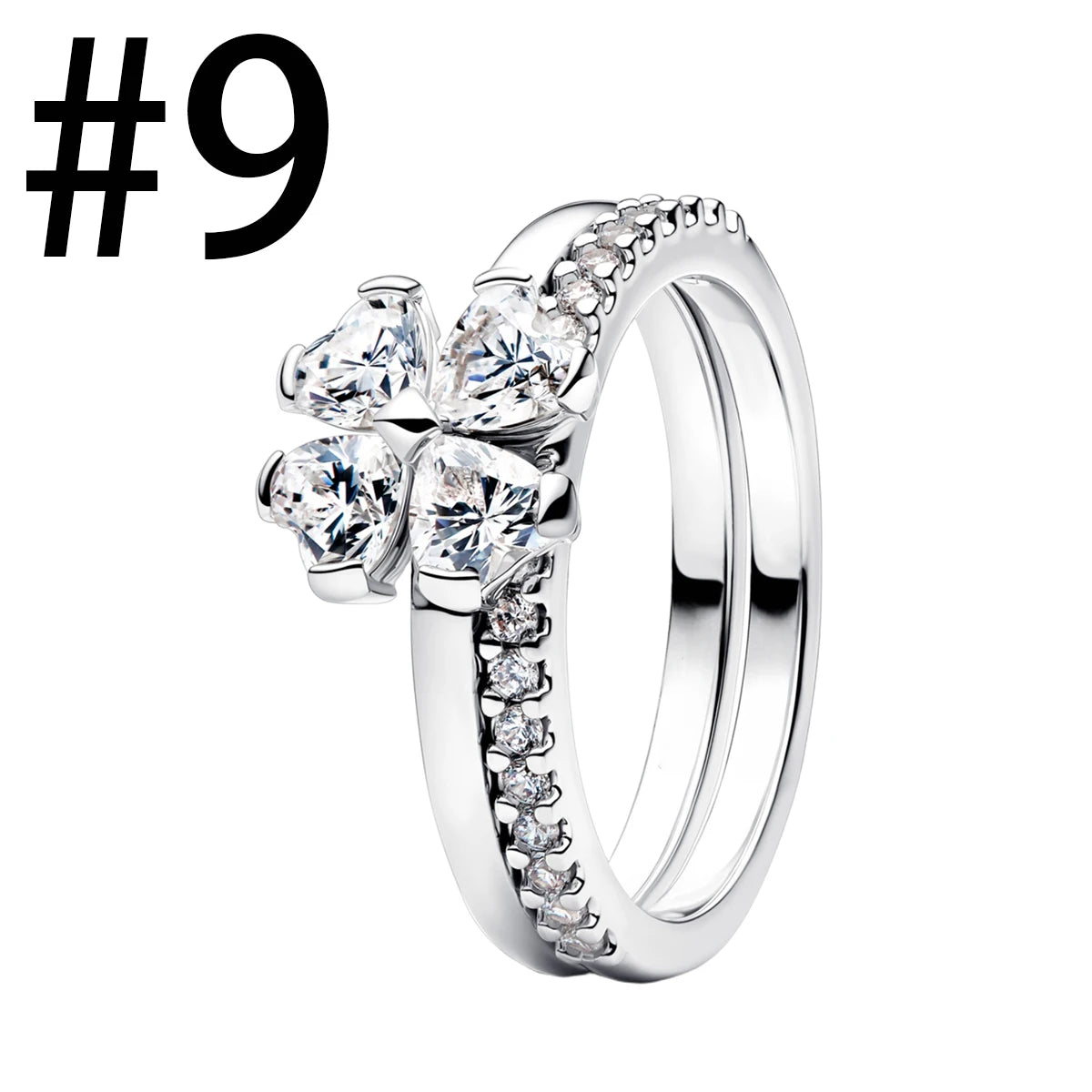 Hot Sales 925 Sterling Silver Pink Flower heart Ear Stud Ring Pendant Bead fit DIY Women's Bracelets Necklaces Jewelry Gifts