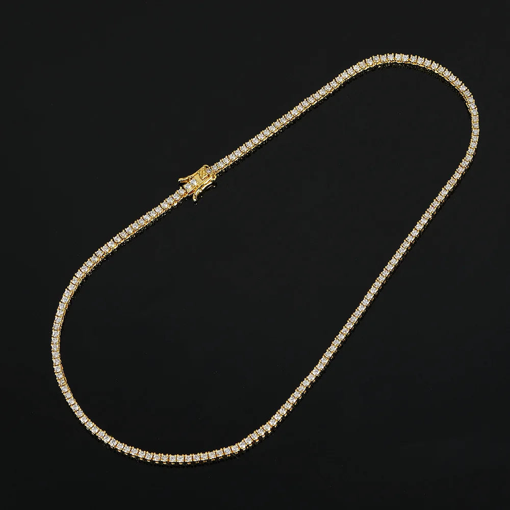 D VVS1 Moissanite Tennis Necklace For Women Top Quality 100% 925 Sterling Silver Sparkling Party Fine Jewelry