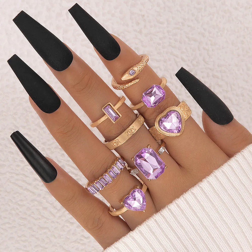 10/20/30/50/100Pcs/Lot Retro Punk Bohemian Rhinestone Carve Rings For Women Mix Style Jewelry Party Gifts Accessories Wholesale