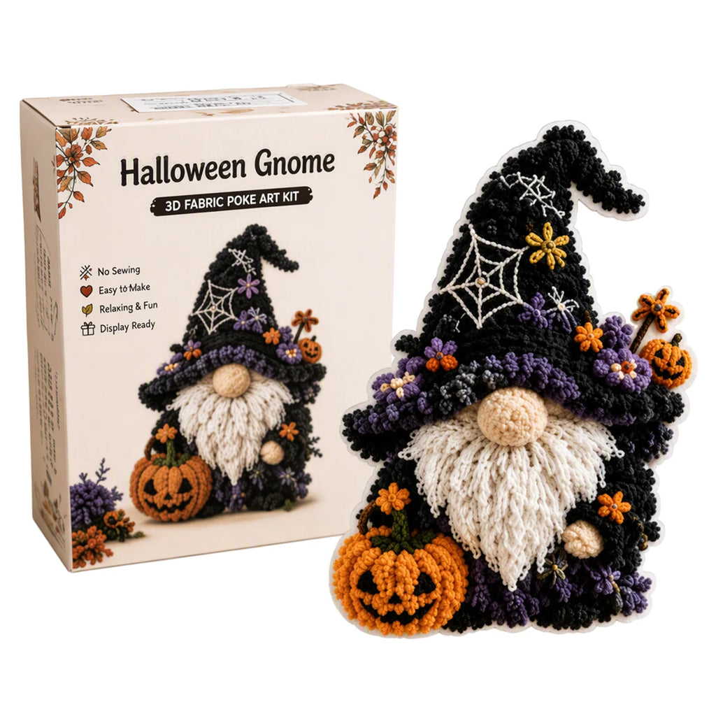 DIY Gnome Craft Kit Fabric Punch Needle 3D Seasonal Decoration No Sewing Holiday Gnome Decor Adult Beginner Kit