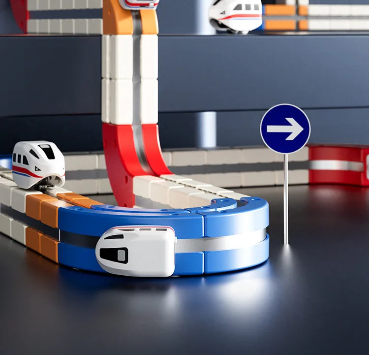 High-Speed Electric Train Set for Kids Magnetic Assembly DIY Educational Gravity-Defying Track Model Car Playset