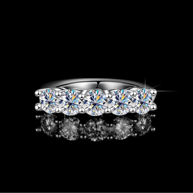 JoyceJelly 4mm D Color VVS Moissanite Ring For Women Total 1.5CT S925 Sterling Silver Jewelry Pass Diamond Tester Wedding Bands