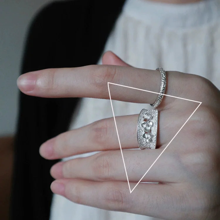 925 Sterling Silver Rings for Women Couple Minimalist Handmade Simple BIg Ring Party Jewelry Gift Prevent Allergy