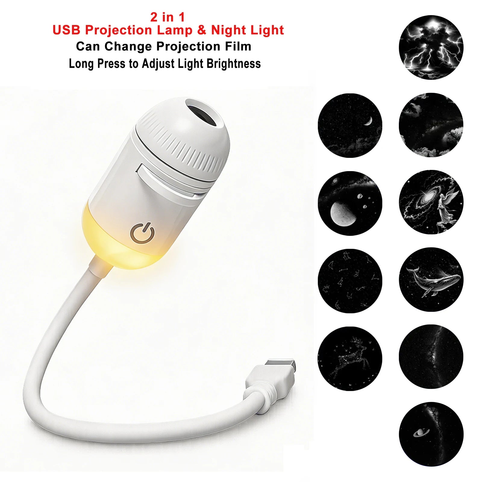 New Atmosphere Projection Car Ambient Light Large Range Projection Romantic Atmosphere Multiple Scenes Adjustable Focus Distance