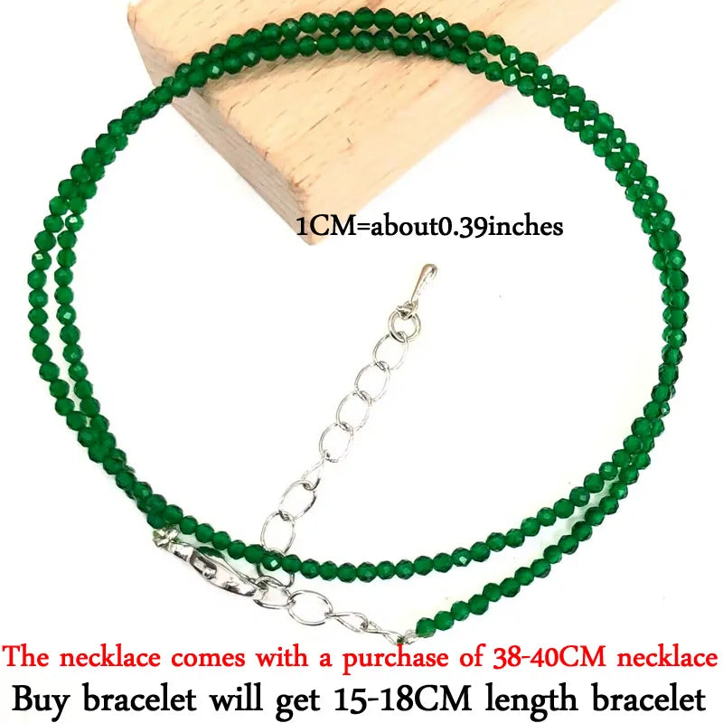 2024 New Boho 2mm Natural Stone Crystal quartz Necklace Bracelet Small Chain Ladies Fashion Accessories Charm Jewelry Accessorie