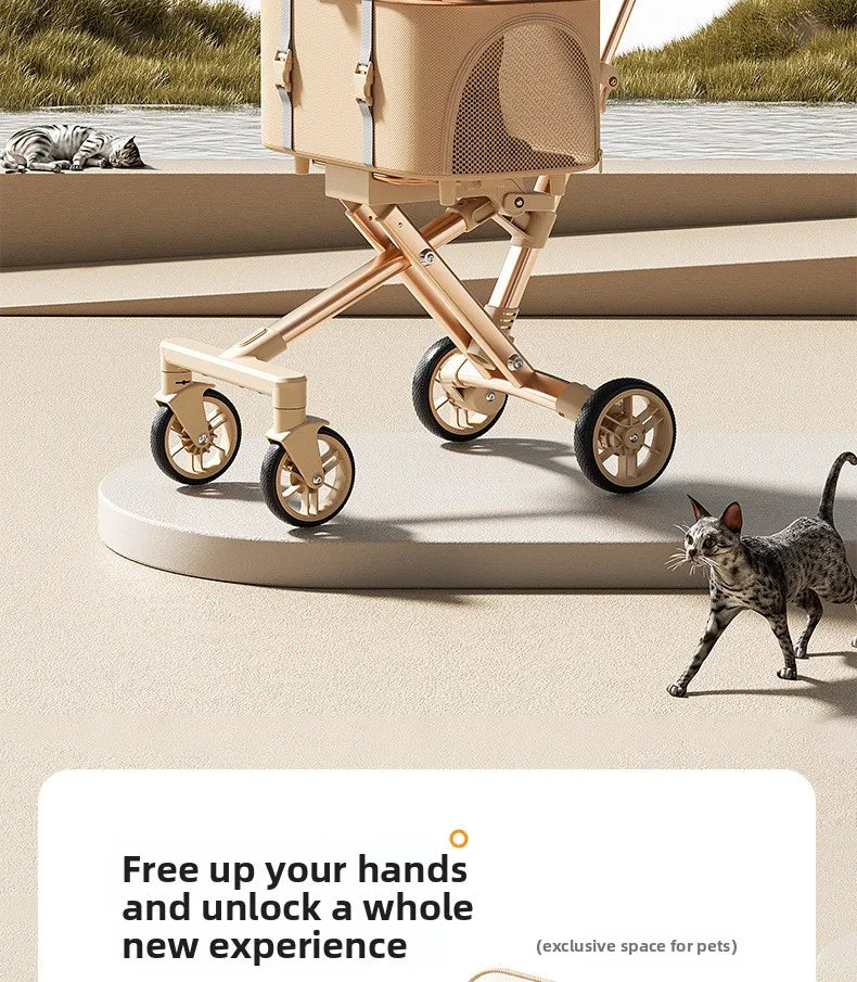 Small Medium Dog Pet Stroller Extendable Luxury Foldable Hand Push Cart Cat Global Seller Pet Stoller Cat Stroller Dog Trolley