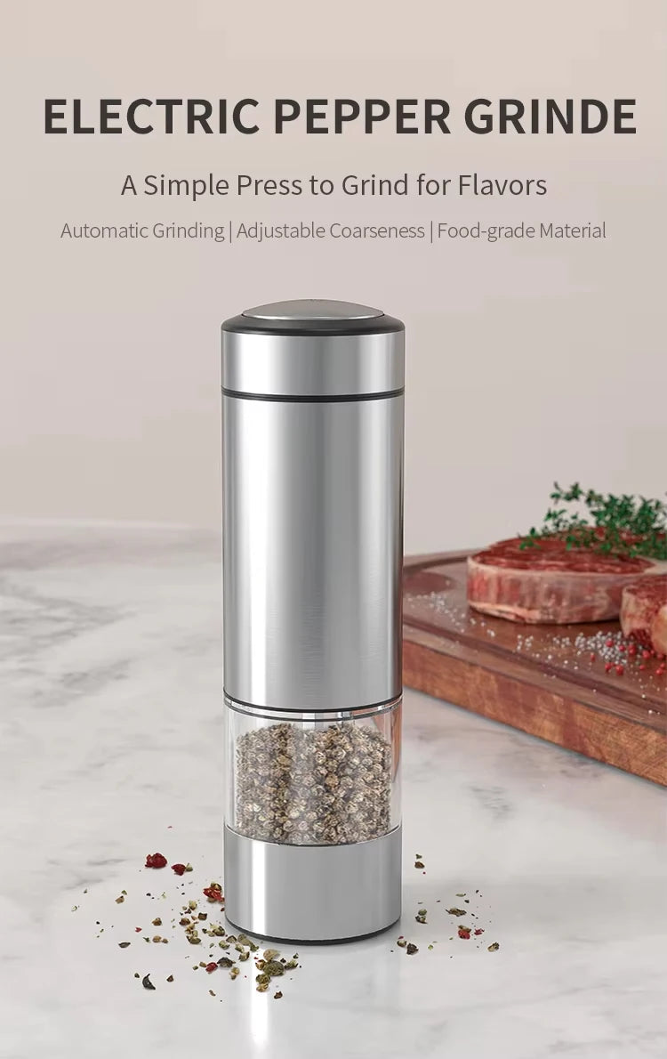 1/2pcs Electric Automatic Salt And Pepper Grinder Set with LED Light Adjustable Spice Mill Kitchen Tools for Cooking