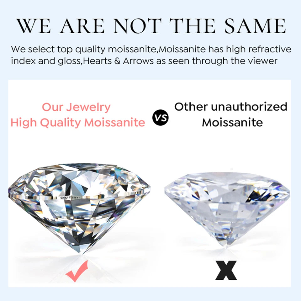 Luxury 1.4ct D Color Moissanite Diamond Ring for Women Real 925 Sterling Sliver Wedding Engagement Eternity Band Jewelry New