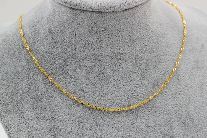 LUXUKISSKIDS Singapore Twisted Wholesale Chains Necklace 10pcs/lots Golden/Steel 2mm DIY Making Chain 18"20"22"24inch No Fade