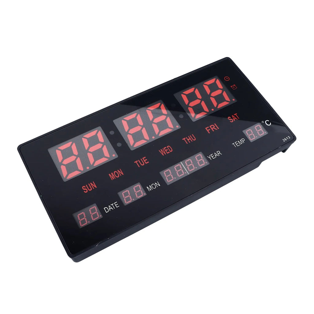 LED Digital Clock Large Digital Wall Clock Hourly Chime Function Backlight Calendar Digital Clock