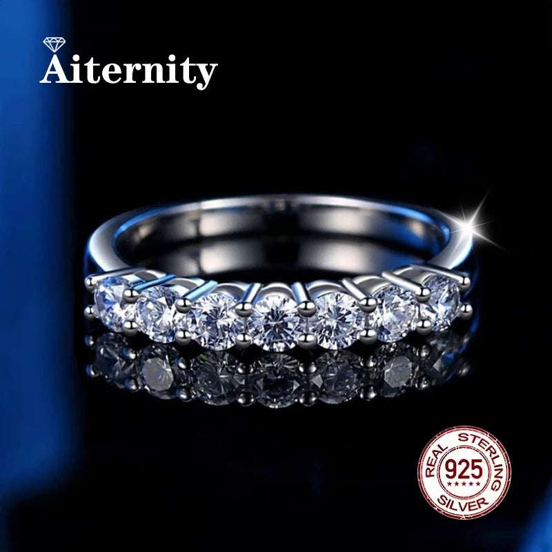 Pass Diamond Test Moissanite Ring And Zircon Unisex Rings 100% Real S925 Silver Ring For Men and Women Luxury Brilliant D VVS1