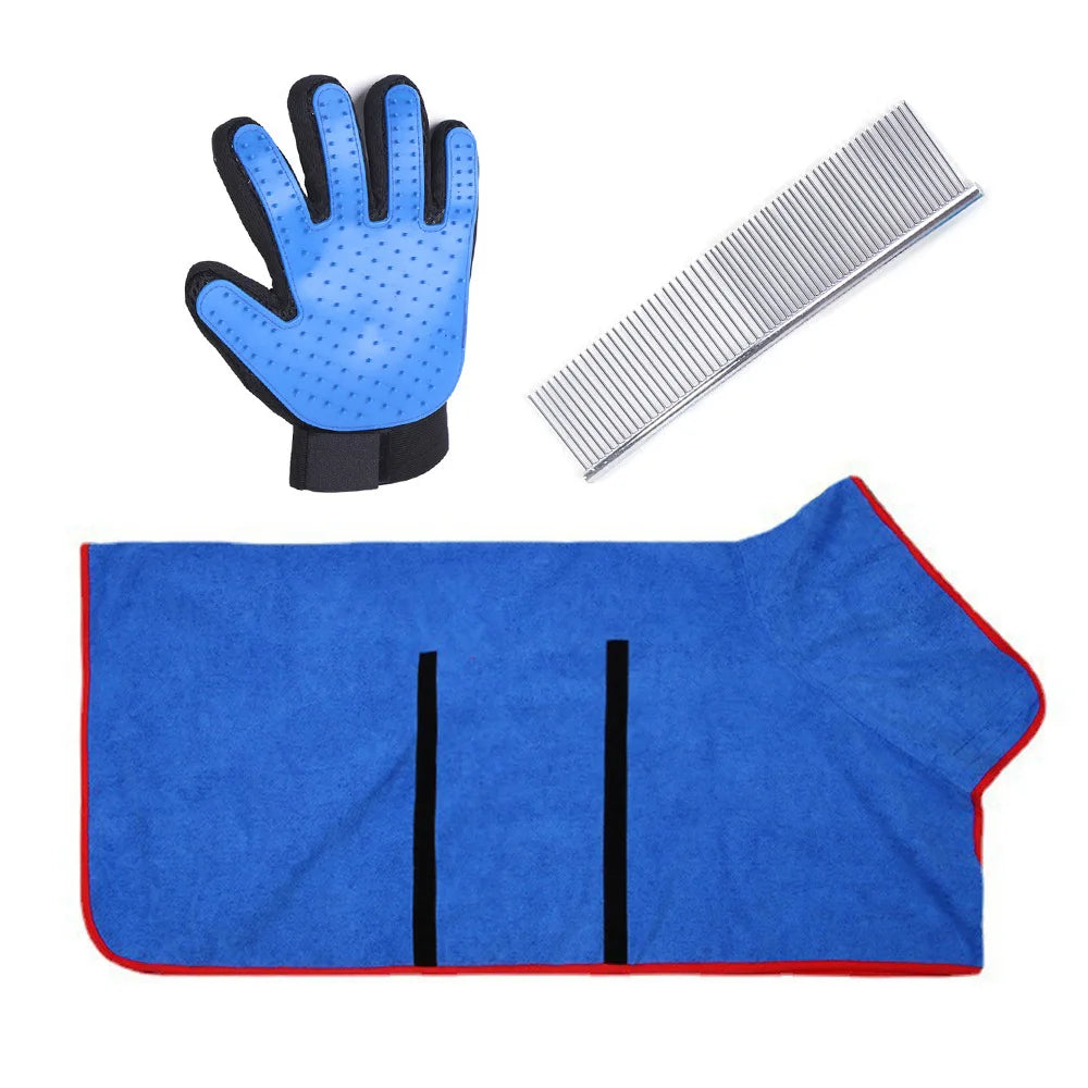 Pet Towels Dog Absorbent Quick Drying Bath Towels Nail Clippers Set Soft Coral Fleece Pet Cat Dog Bath Towel Cleaning Products