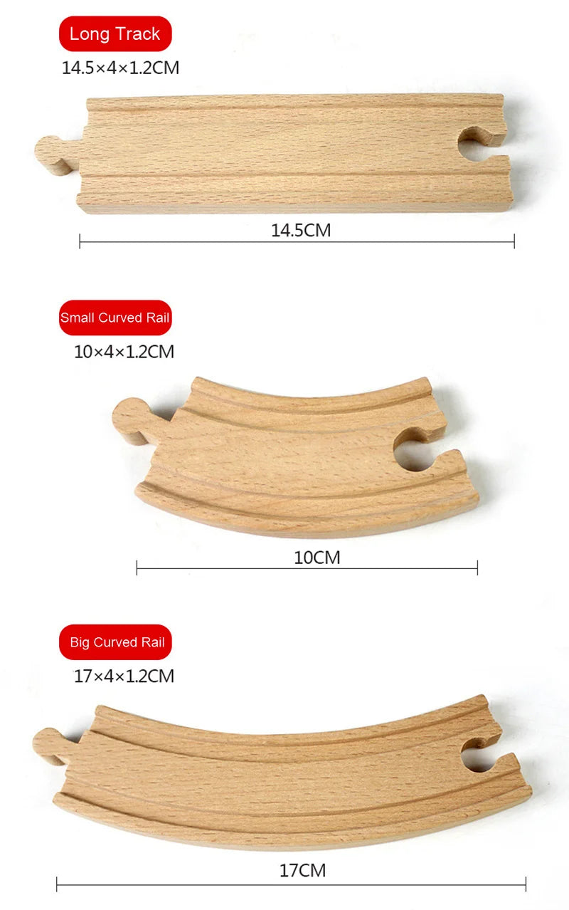 Wooden Track Railway Toys Beech Wooden Train Track Accessories Fit For All Brand Wood Tracks Educational Toys For Children