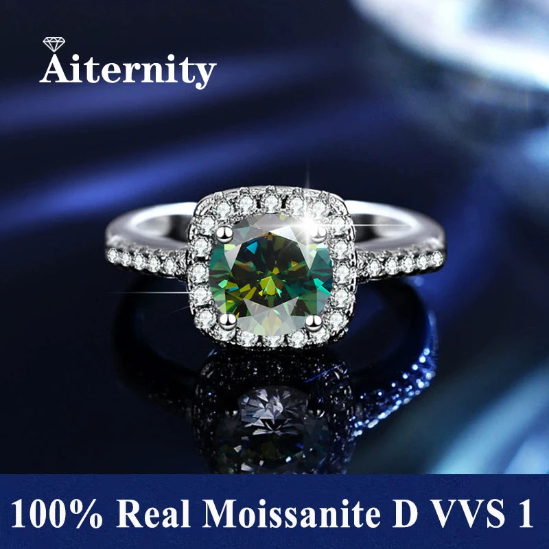 100% Real Moissanite Ring D VVS1 Pass Diamond Test Pen Adjustable Size S925 Sliver GRA Certificate Wedding Rings for Women