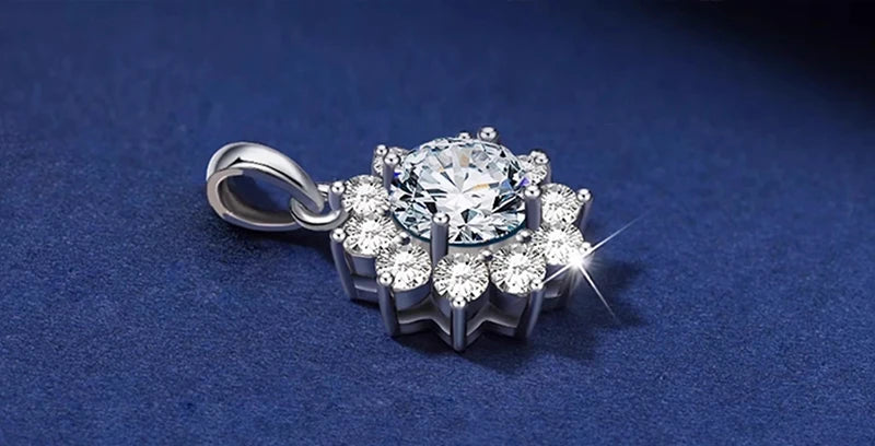 Fashion Luxury Trendy Classic 1ct GRA Moissanite Irregular Sqaure Necklace For Charm Women 925 Silver Party Jewelry Gift