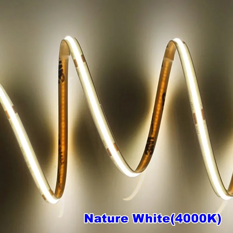 DC 12V 24V COB Strip 320Leds/480LedsM High Density RA90/RA95 Pink Yellow Ice Blue Red Green Flexible Ribbon Rope FOB LED Light