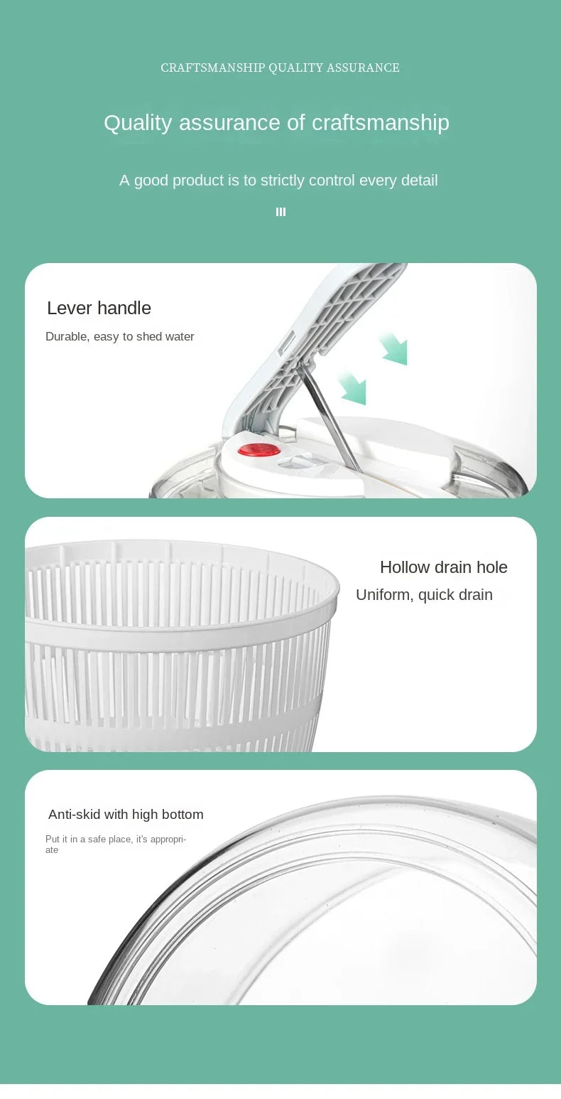 Vegetables Salad Spinner Lettuce Leaf Vegetable Dehydrator Multifunctional Vegetable Washer Salad Vegetable Dryer Mixer
