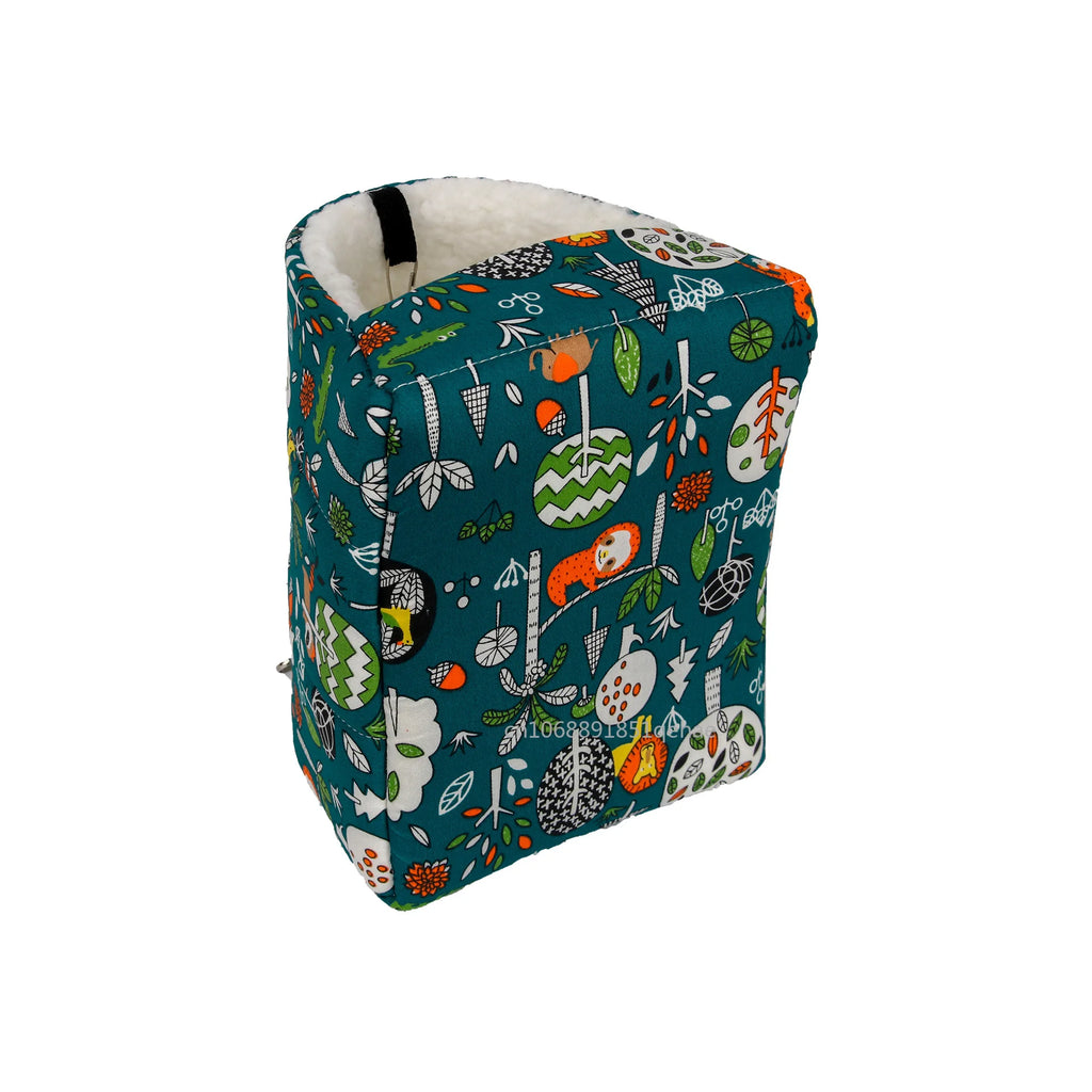 1pc Cute Print Bird Bed Mini Cage Rabbit Squirrel Mat Guinea Pig Nest Hamster House Small Animal Sleeping Bed Pet Hanging Cage