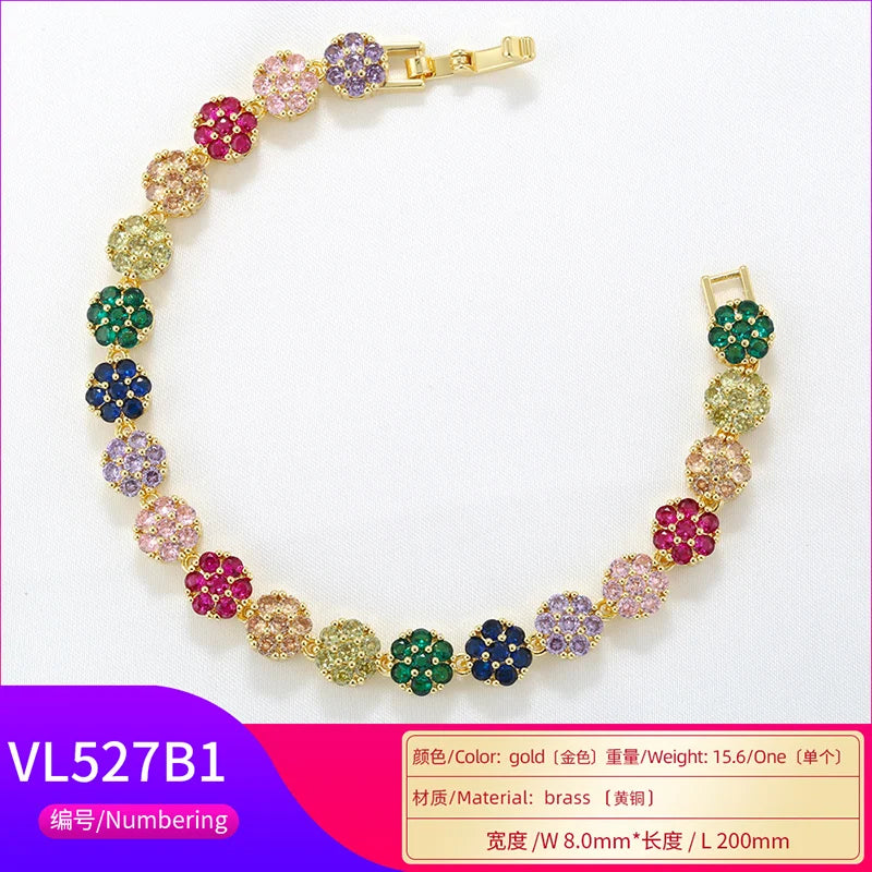 ZHUKOU Summer Dopamine Series Vibrant Colorful Flower Necklace Bracelet Wholesale:VL526 VL527