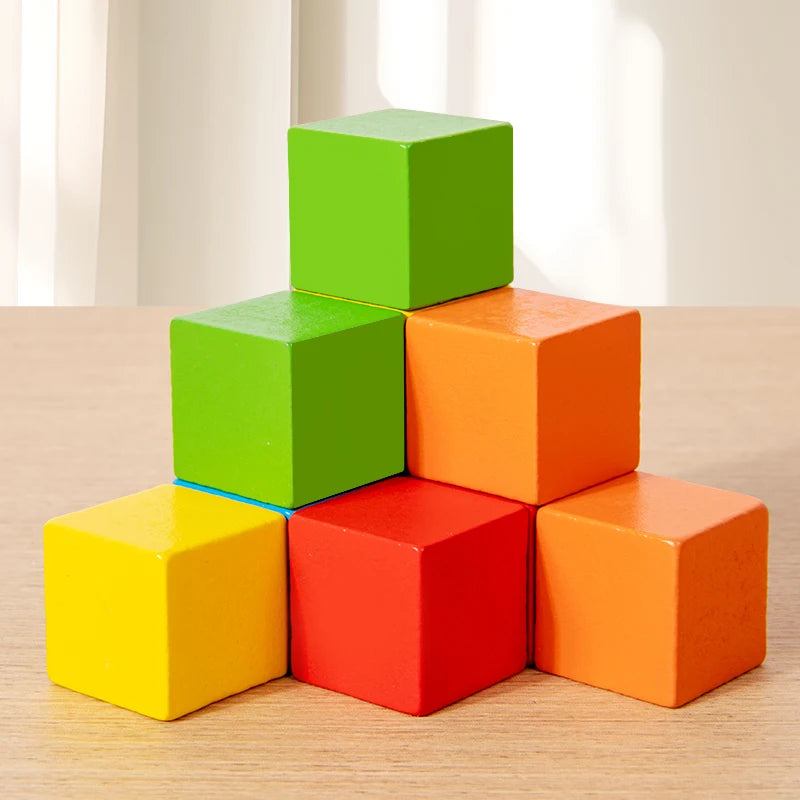 16/24/38Pcs Hot Wooden Building Blocks Set Assembled Building Blocks Baby Shape Color Early Educational Toys Gifts for Children