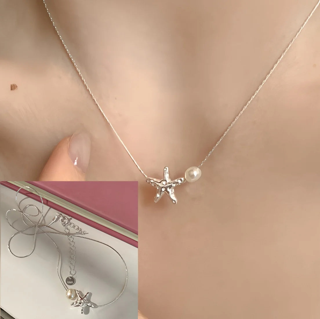 PANJBJ 925 Sterling Silver Onyx Necklace for Women Girl Concise Individuality Fashion Jewelry Birthday Gift Dropshipping