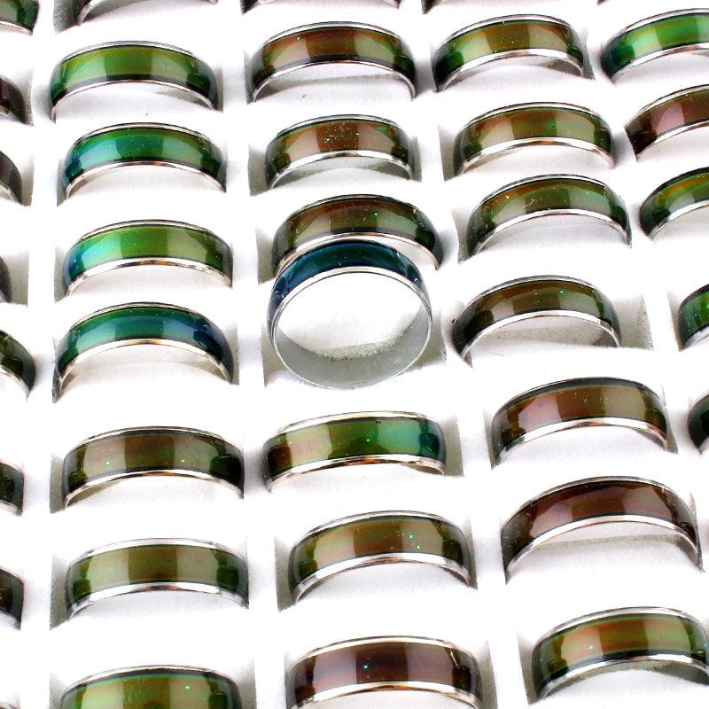 100pcs Wholesale Change Color Mood Rings Temperature Changable Color Ring Free Shipping+Display box