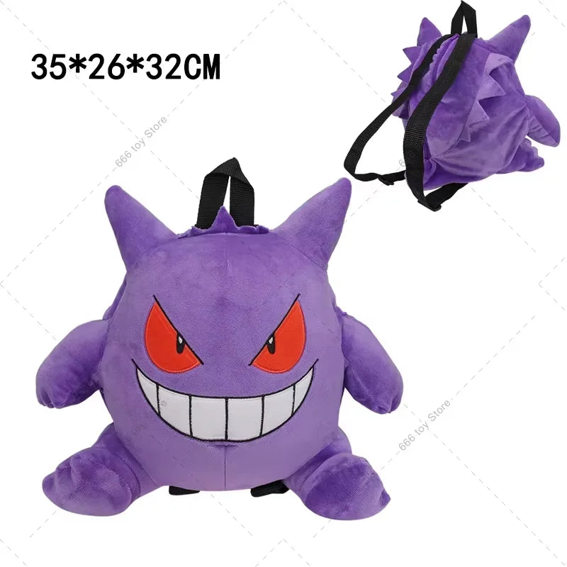 11 Styles Pokemon Plush Backpack Mimikyu Eevee Gengar Charizard Gyarados Psyduck Backpack Gifts for Children Adults