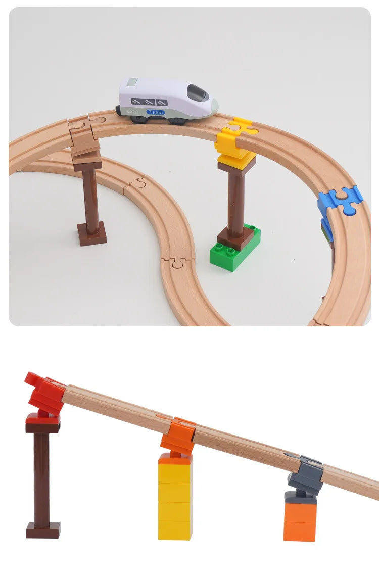All Kinds Connectors Wooden Train Track Accessories Universal Plastic Building Blocks Adapters Fit for Brand Wooden Track Toys