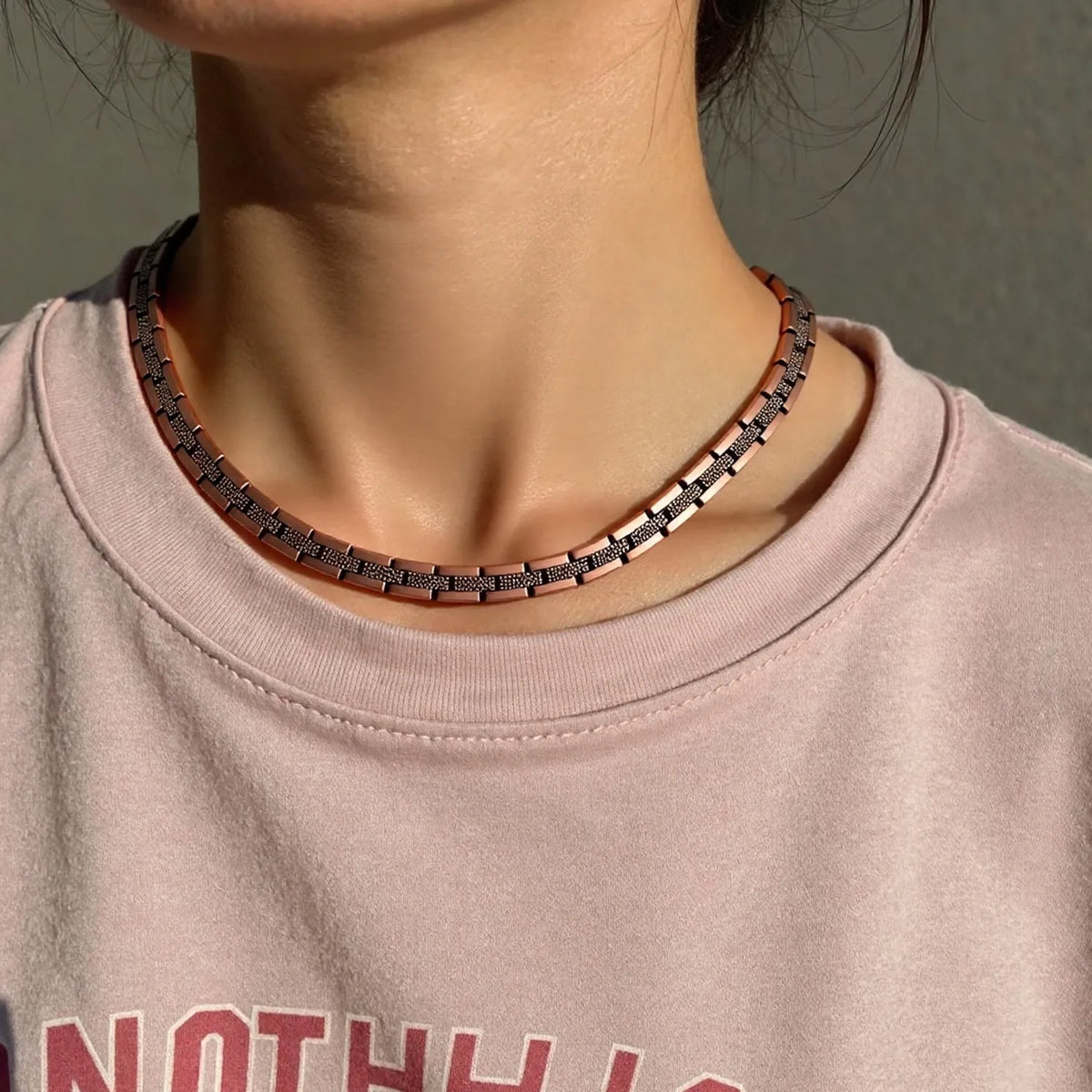 ARADOO Serpentine Luxury Pattern Pure Copper Necklace for Men Women Premium Collar Jewelry Gifts