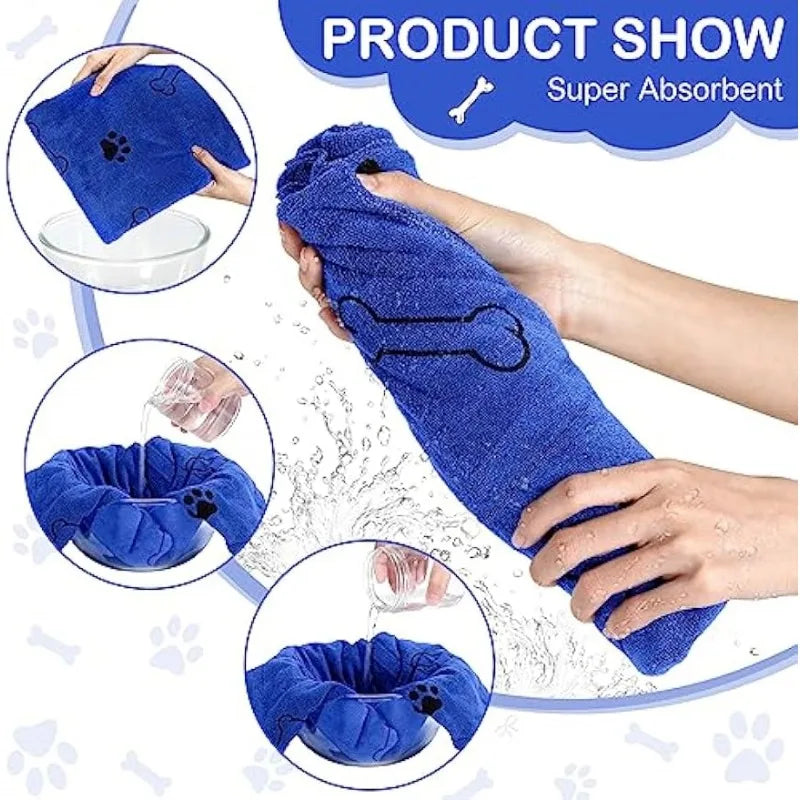 Quick-Drying Microfiber Dog Towel Absorbent Pet Bath Product Fiber Quick-drying Bath Towel Car Wiping Cloth Pet Supplies